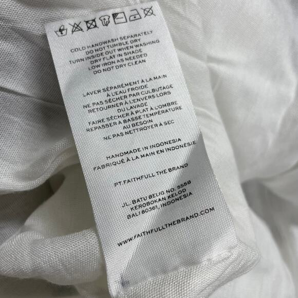 Faithfull the Brand NWT La Pineta Mini Dress Size 4 100% Linen Side Cutouts - Picture 11 of 11